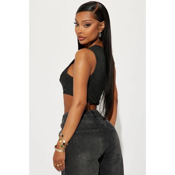 Fashion Nova Kendra Crop Top Black Racerback Plus Size 2X Womens Trendy Casual - Picture 10 of 10